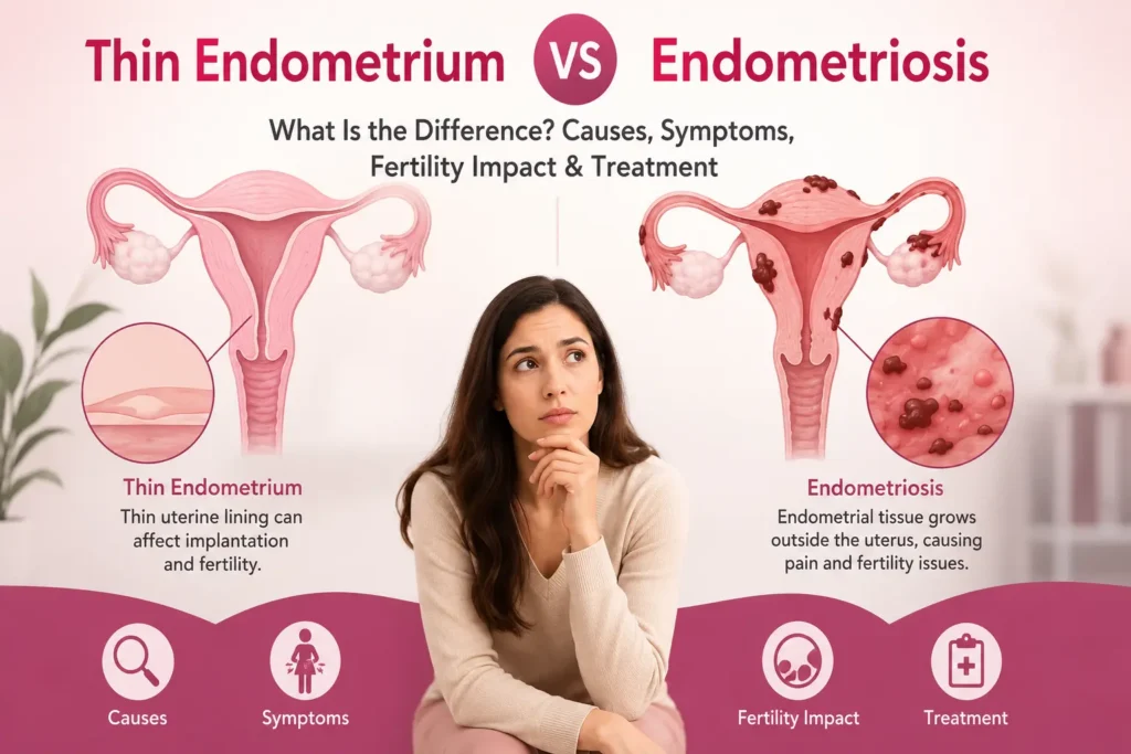Thin edometrium vs endometriosis