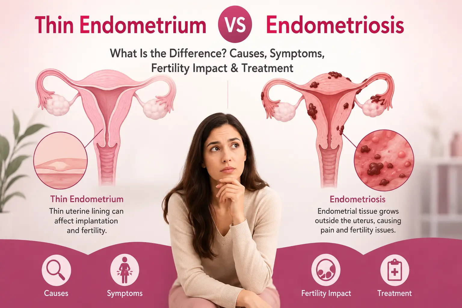 Thin edometrium vs endometriosis